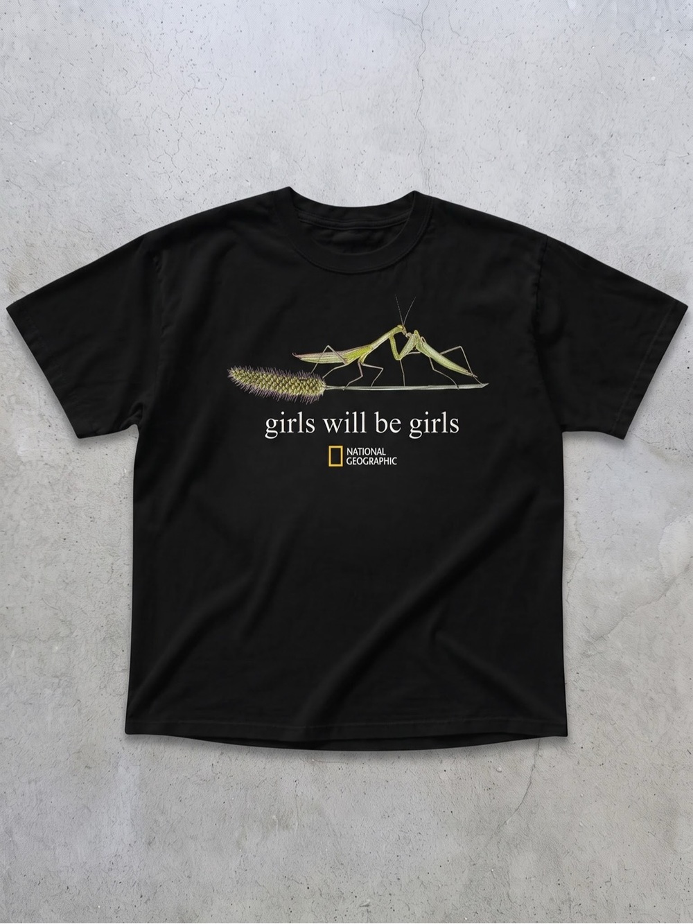 Gildan Black Tee with Green Praying Mantis
Graphic